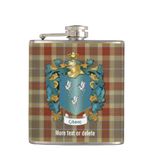 Gibson Family Crest en Tartan Pset Heupfles