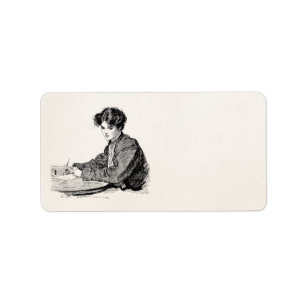 Gibson Girl Edwardian Woman Schrijfbrief Etiket