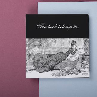 Gibson Girl leest een boek Vierkante Sticker