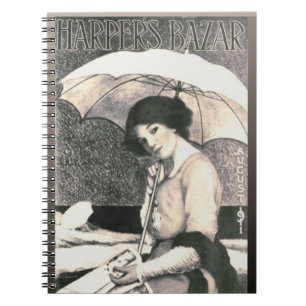 Gibson Girl met Umbrella 1911 Magazine Hoesje Notitieboek