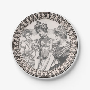 Gibson Girls Antiek illustratie Papieren Bordje