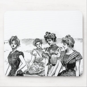 Gibson Girls bij het strand Muismat
