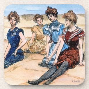 Gibson Girls op het strand, 1900 Onderzetter