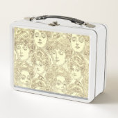 Gibson meisje Victoriaans patroon sepia goudbruin (Voorkant)