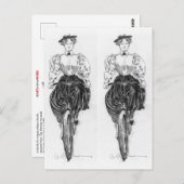 Gibson's meisje dat een fiets bestuurt briefkaart (Voorkant / Achterkant)