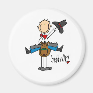 Giddy omhoog! Cowboy Stick Figuur Magnet Magneet