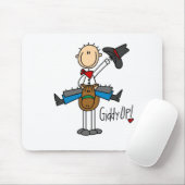 Giddy omhoog! Cowboy Stick Figuur Mousepad Muismat (Met muis)