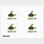 Giddy omhoog! ovale sticker (Vel)