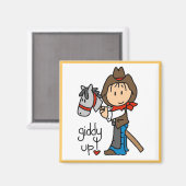 Giddy Up Cowboy T shirten en Gifts Magneet (Voorkant / Achterkant)