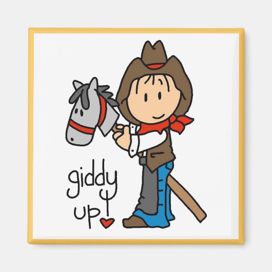 Giddy Up Cowboy T shirten en Gifts Magneet (Voorkant)