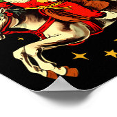 Giddy Up Jingle Horse Funny Retro Santa Cowboy Chr Poster (Hoek)