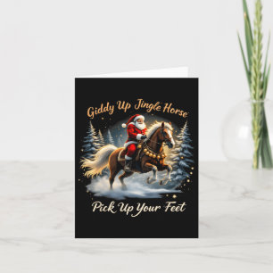 Giddy Up Jingle Horse Pak je voeten op Xmas Santa Kaart