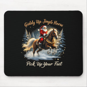 Giddy Up Jingle Horse Pak je voeten op Xmas Santa Muismat
