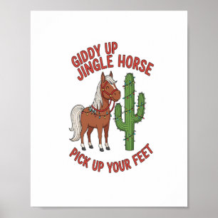 Giddy Up Jingle Horse Pak je voeten Poster