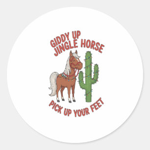 Giddy Up Jingle Horse Pak je voeten Ronde Sticker