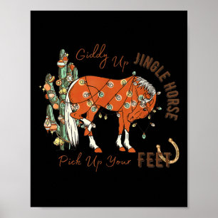 Giddy Up Jingle Paard Til Op Je Voeten Cactus Koe Poster