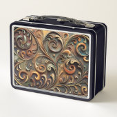 Gided Baroque Scrollwork Metal Lunchbox (Dos)