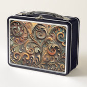 Gided Baroque Scrollwork Metal Lunchbox (Devant)