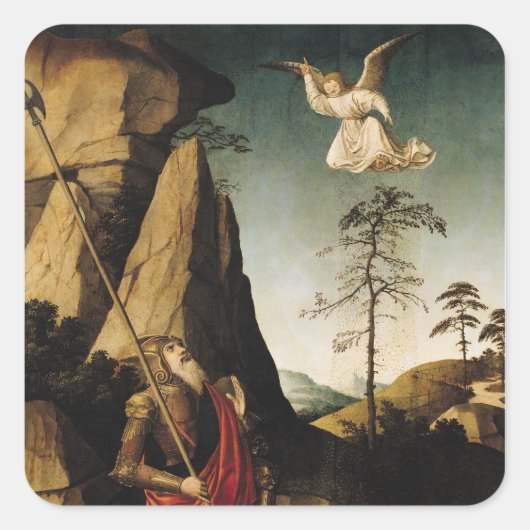 Gideon and the Fleece, c.1490 Vierkante Sticker (Voorkant)