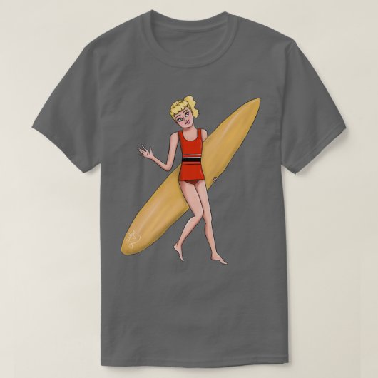 Gidget surft t-shirt (Design voorkant)