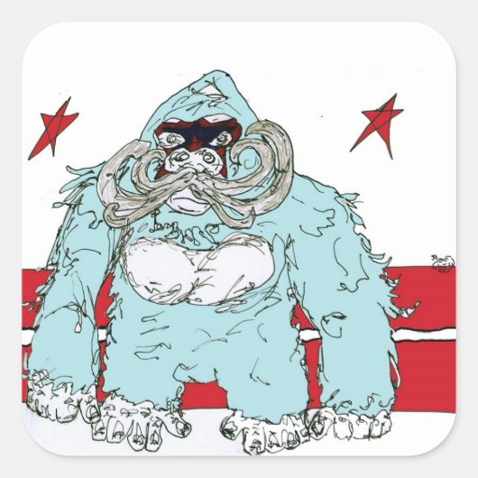 gierig vierkante sticker (Voorkant)