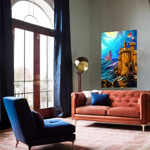 Giet in het zee   AI Art Poster