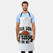 Giet wat jus op me Turkije Thanksgiving diner Schort (Gedragen)