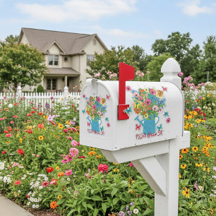 Gieter bloemen brievenbus sticker