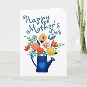 Gieter Vol Bloemen Gelukkige Moederdag Kaart