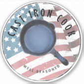 Gietijzer Kook goed gekruide Sticker (Voorkant)