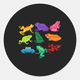 Gif D Kikkers Amfibieën Exotisch Dier Gekleurd Voo Ronde Sticker