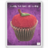 Gifappel Cupcake Creepy Sticker (Voorkant)