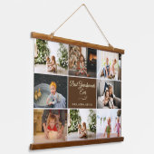 Gift 8 Foto Beste Grootouders Ooit Hangend Wandkleed (Gebogen)