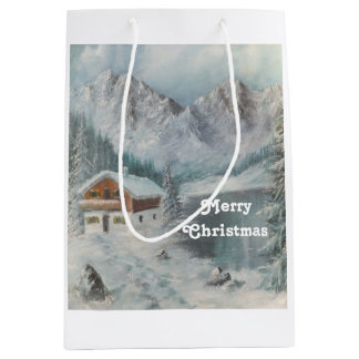 Gift Bag Ann Hayes Oil Painting Bavarian Snow Drea Medium Cadeauzakje