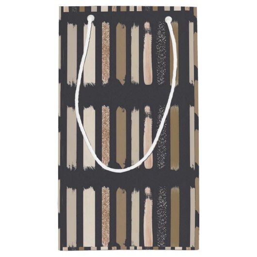 Gift Bag Brown Stripe Klein Cadeauzakje (Achterkant)