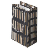 Gift Bag Brown Stripe Klein Cadeauzakje (Achterkant Gekanteld)