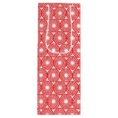 Gift Bag - cirkels met rode kralen Wijn Cadeautas (Voorkant)