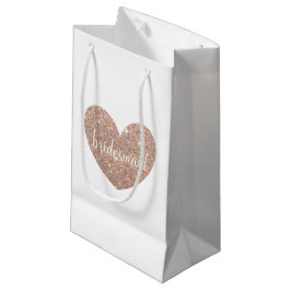 Gift Bag - Heart Fab bridesmaid Roos Gold Klein Cadeauzakje