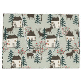 Gift Bag Kerstmis rendier patroon Groot Cadeauzakje (Achterkant)