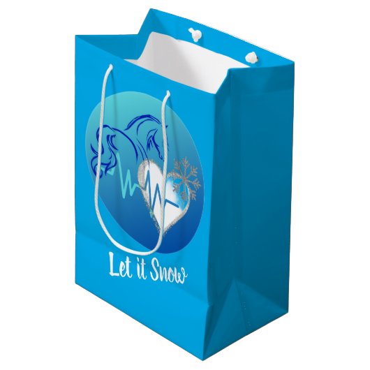 Gift Bag Let it Snow! Medium Cadeauzakje (Voorkant Gekanteld)