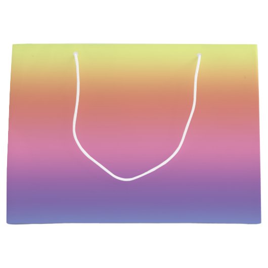 Gift Bag (Lg) - Horizontale regenboogstrips Large Cadeautasje (Voorkant)