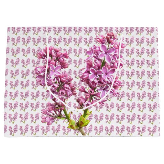 Gift Bag (LG) - Lila bloesems Groot Cadeauzakje (Voorkant)