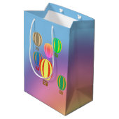 Gift Bag - Luchtballonnen en regenboog Medium Cadeauzakje (Achterkant Gekanteld)