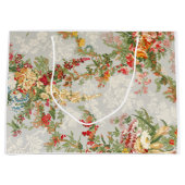 Gift Bag met florale  afbeelding Large Cadeautasje (Voorkant)