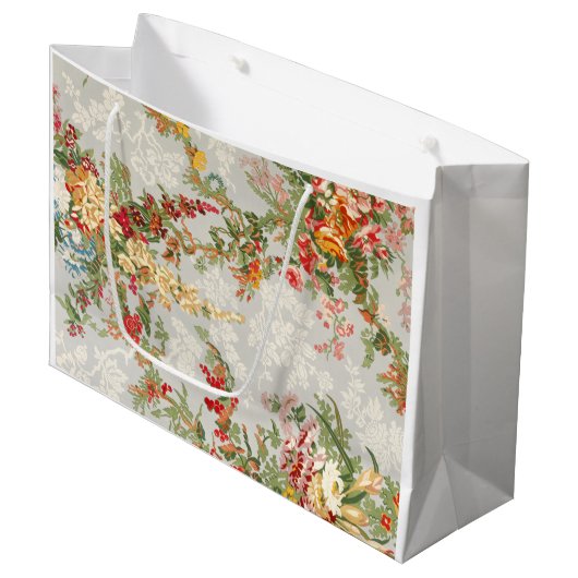 Gift Bag met florale  afbeelding Large Cadeautasje (Voorkant Gekanteld)
