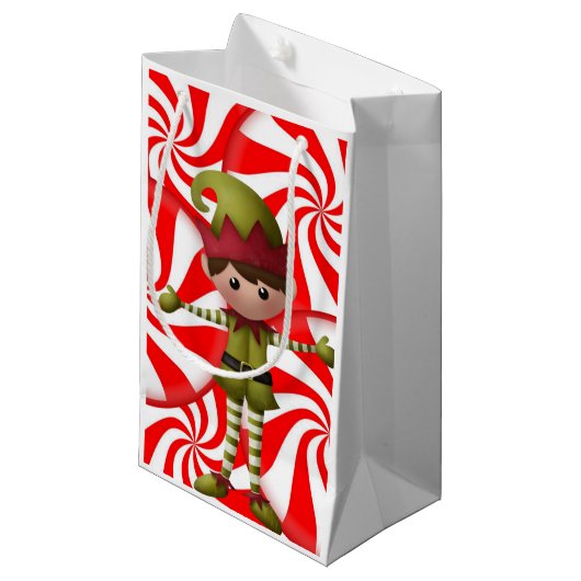 Gift Bag met kerstmis Elf Klein Cadeauzakje (Voorkant Gekanteld)