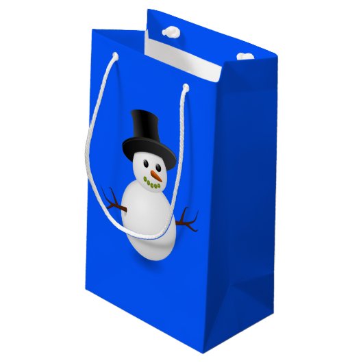 Gift Bag met kerstmis Snowman Klein Cadeauzakje (Achterkant Gekanteld)