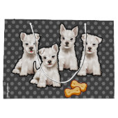 Gift bag met schattige puppies polka-puntontwerp groot cadeauzakje (Achterkant)