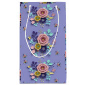 Gift Bag Paars Floral Klein Cadeauzakje (Achterkant)