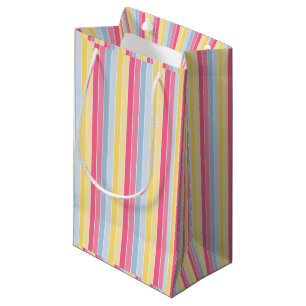 Gift Bag Pastel Stripe Klein Cadeauzakje